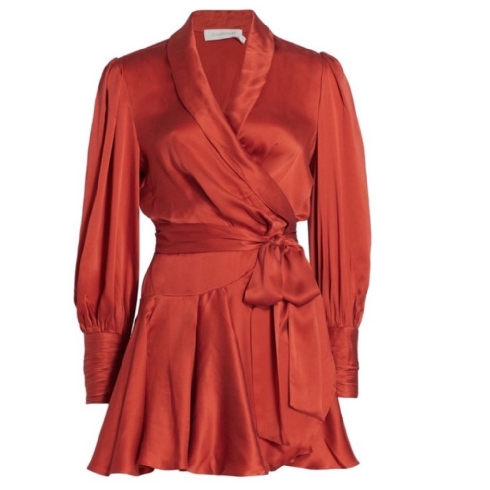Zimmermann Rust Wrap Dress